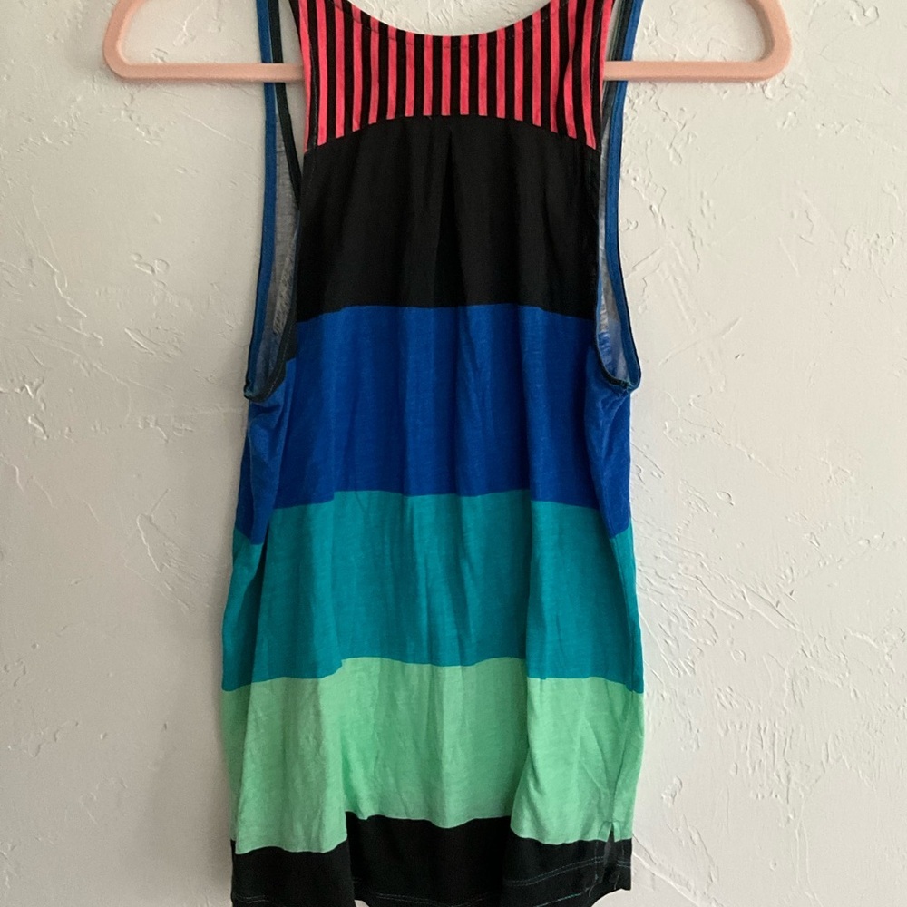 Hurley Colorblock Striped Racerback Tank Top Size Medium - Picture 2 of 5